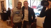 Olivier Schwob avec son ami Lucas Moura joueur du PSG à l'époque