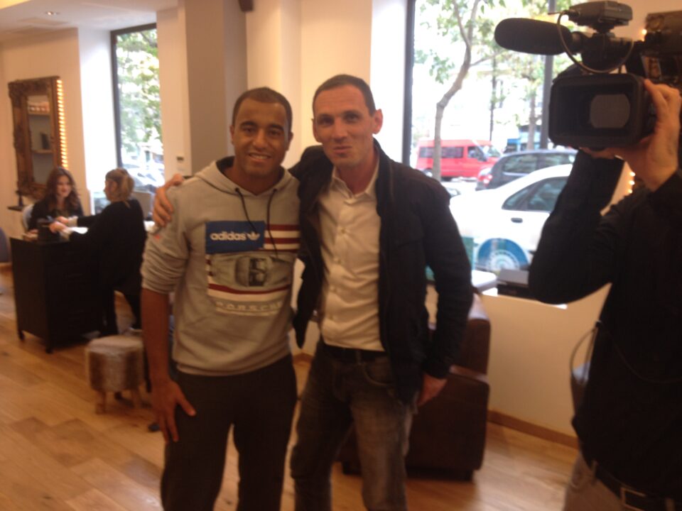 Olivier Schwob avec son ami Lucas Moura joueur du PSG à l'époque